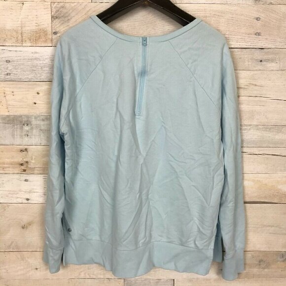 Z By Zella Blouse Blue Long Sleeve Scoop Medium - Picture 2 of 8
